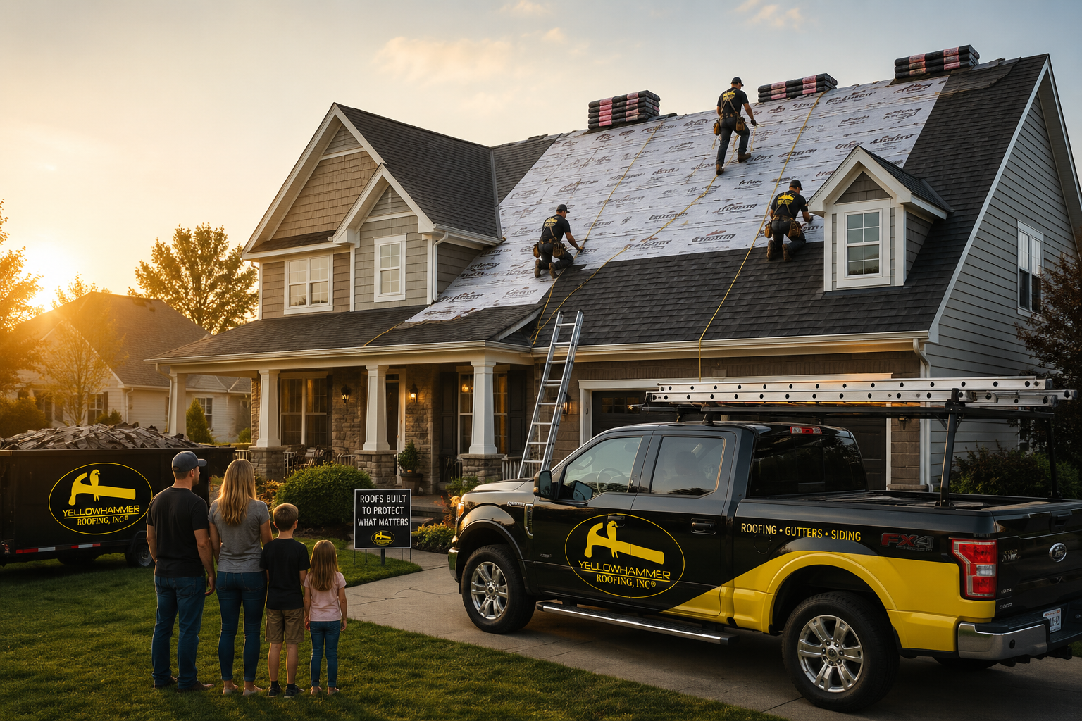 Yellowhammer Roofing professional residential roof replacement in Alabama