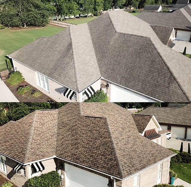 Shingle Roof Replacement in Nashville, TN, before and after